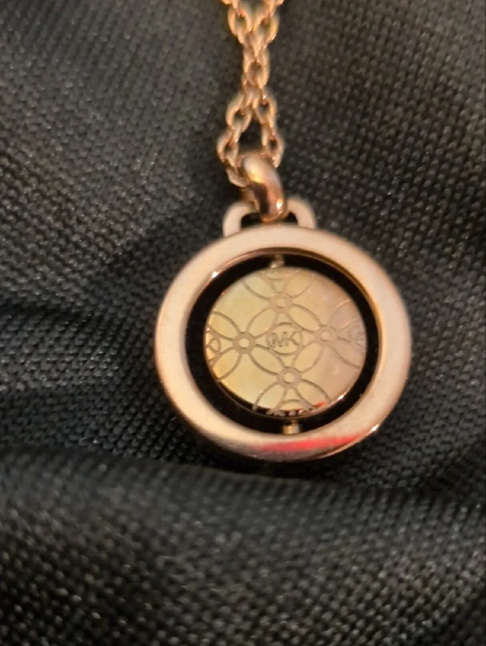 Michael Kors Rose Gold Crystal Circle Pendant Necklace - Women Jewelry
